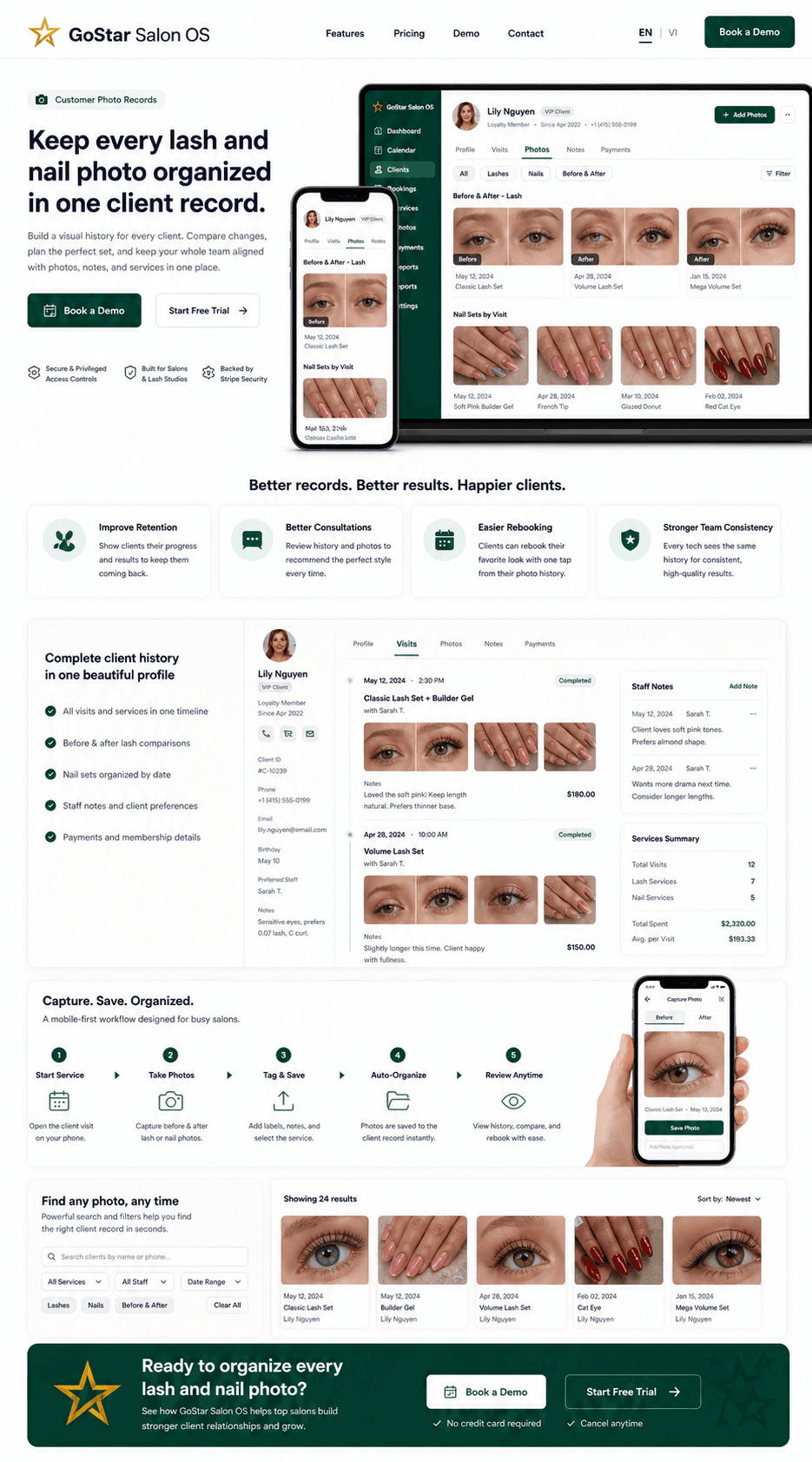 Photo record dashboard